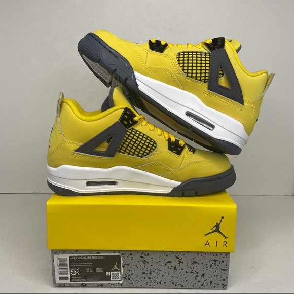 Nike Air Jordan 4 Retro GS “Lightning” NEW 2021 - Picture 3 of 4